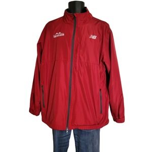 New Balance‎ Mens Large Red Full Zip Windbreaker Jacket Tango Papa Aviation